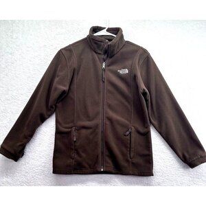 The North Face Girls Fleece Jacket Size Large Chocolate Brown‎ Full Zip Pockets